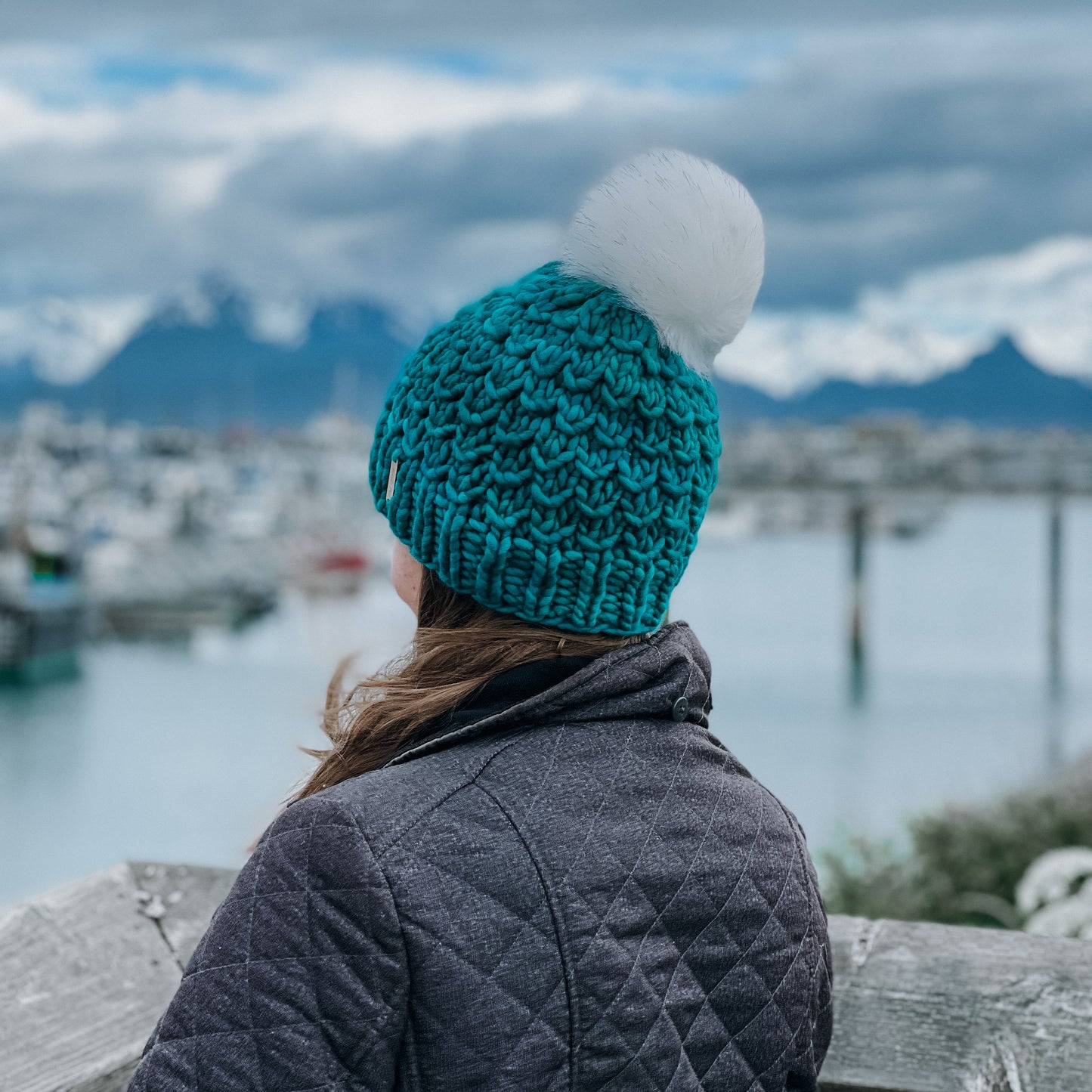 Bamboo Beanie // Mermaid Tail, Merino Wool - Pick your pom