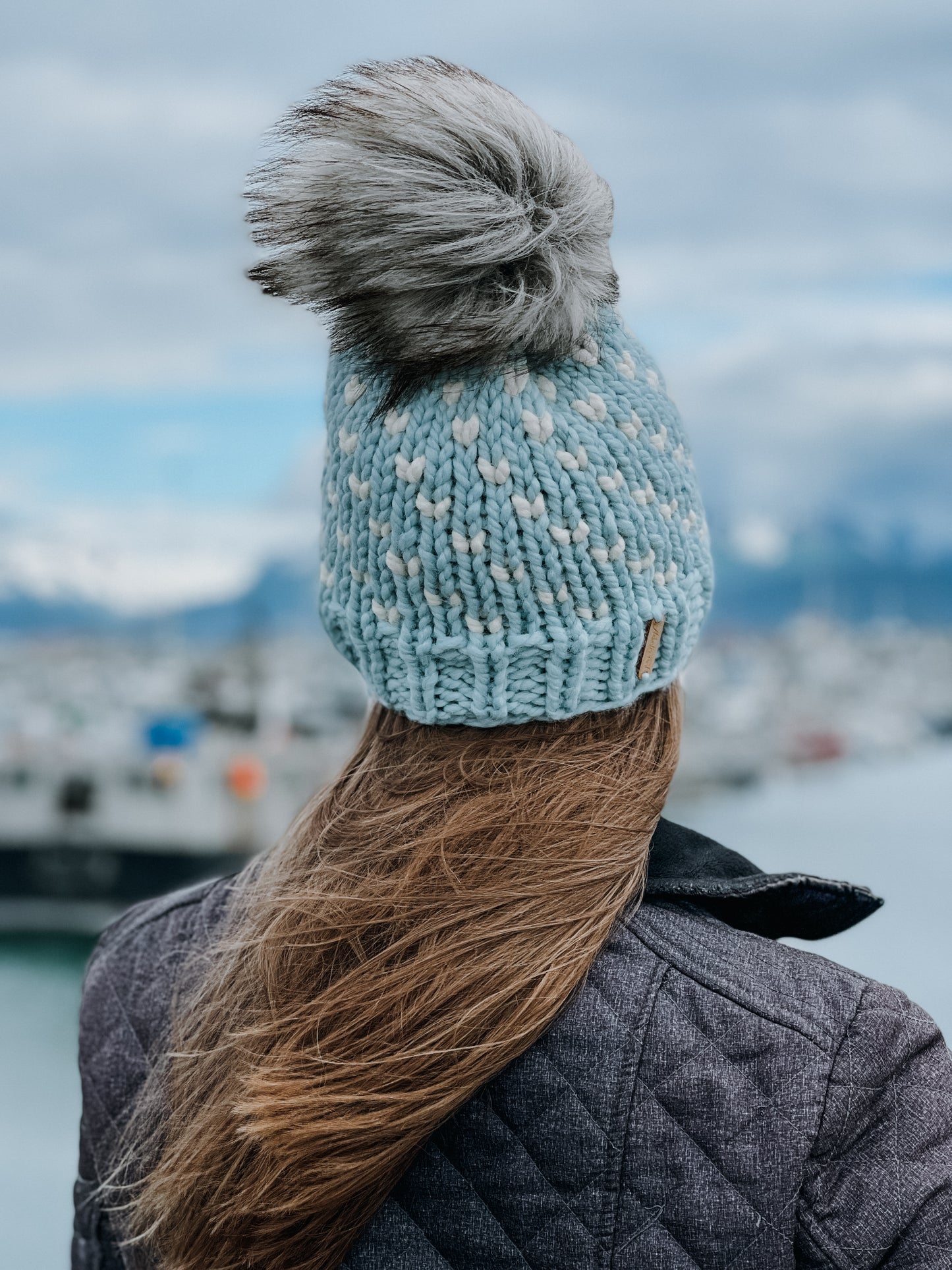Wild Hearts Beanie // Glacier and Cream - Pick your pom