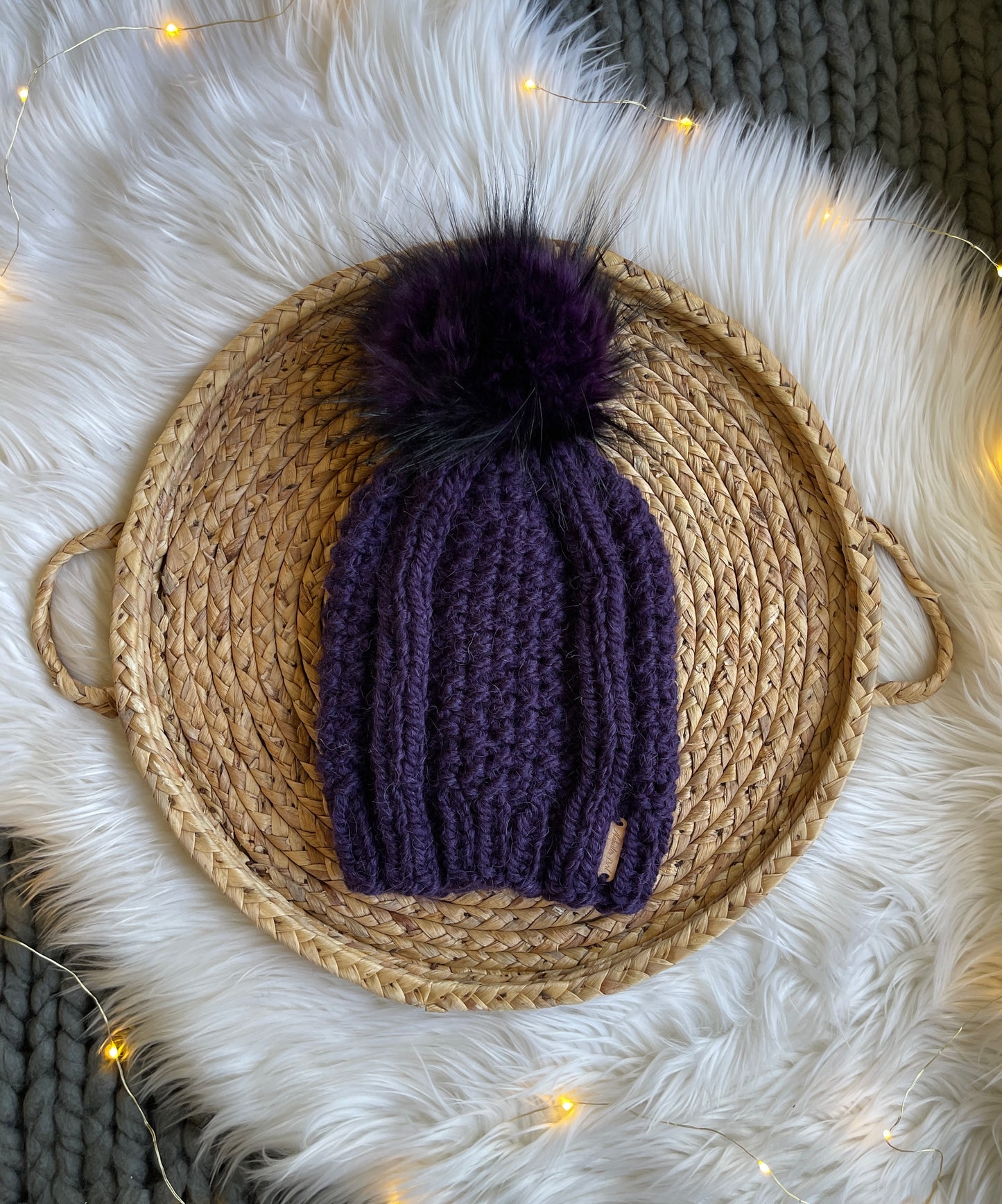 Ashley Beanie // Violet - Pick your pom, Winter Wears
