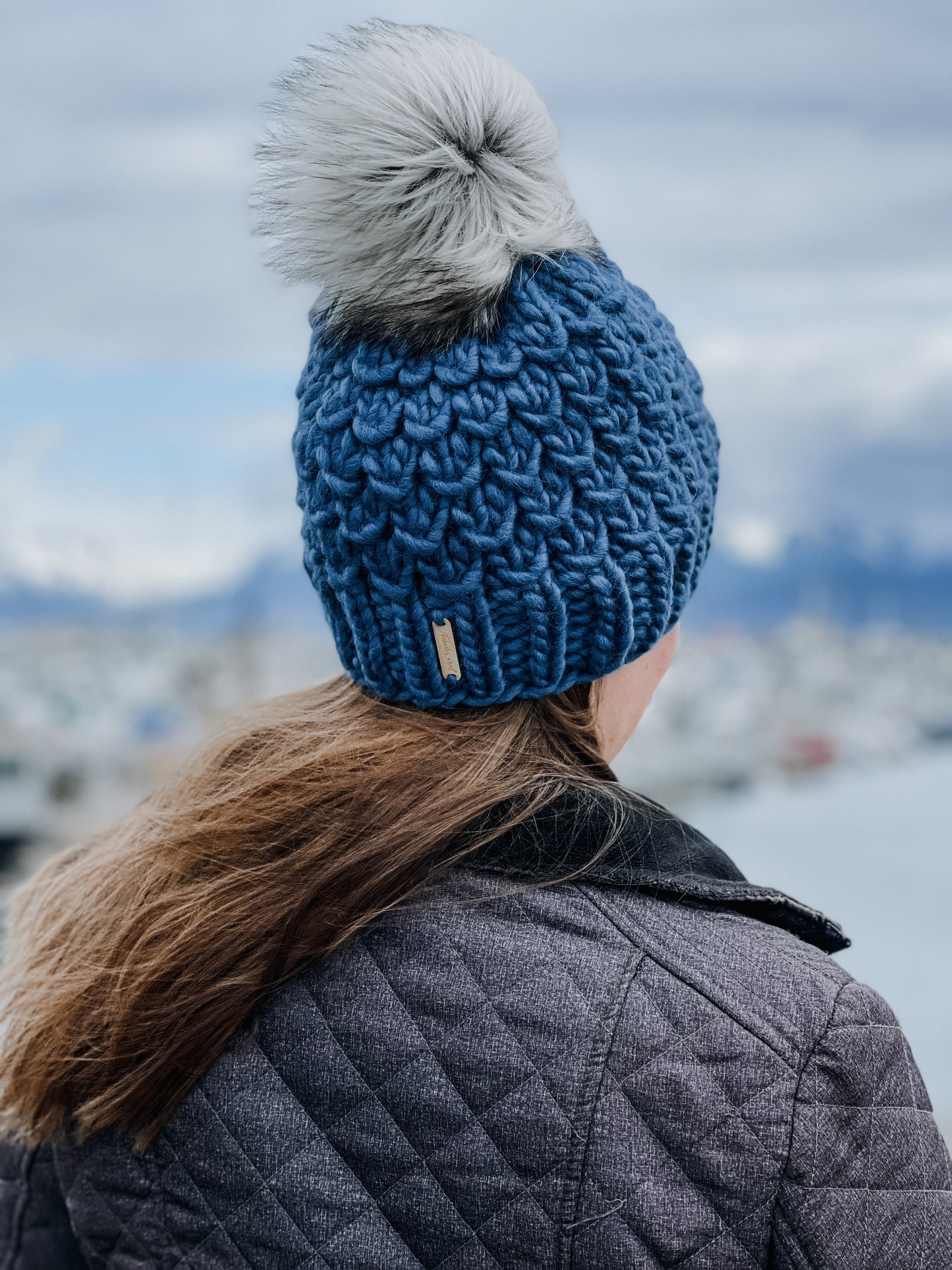 Bamboo Beanie // Denim Blue - Pick your pom