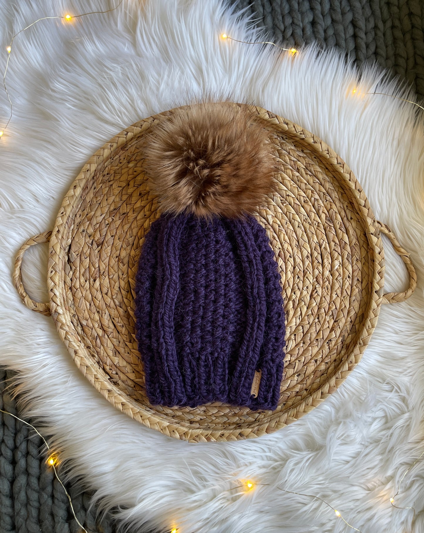 Ashley Beanie // Violet - Pick your pom, Winter Wears