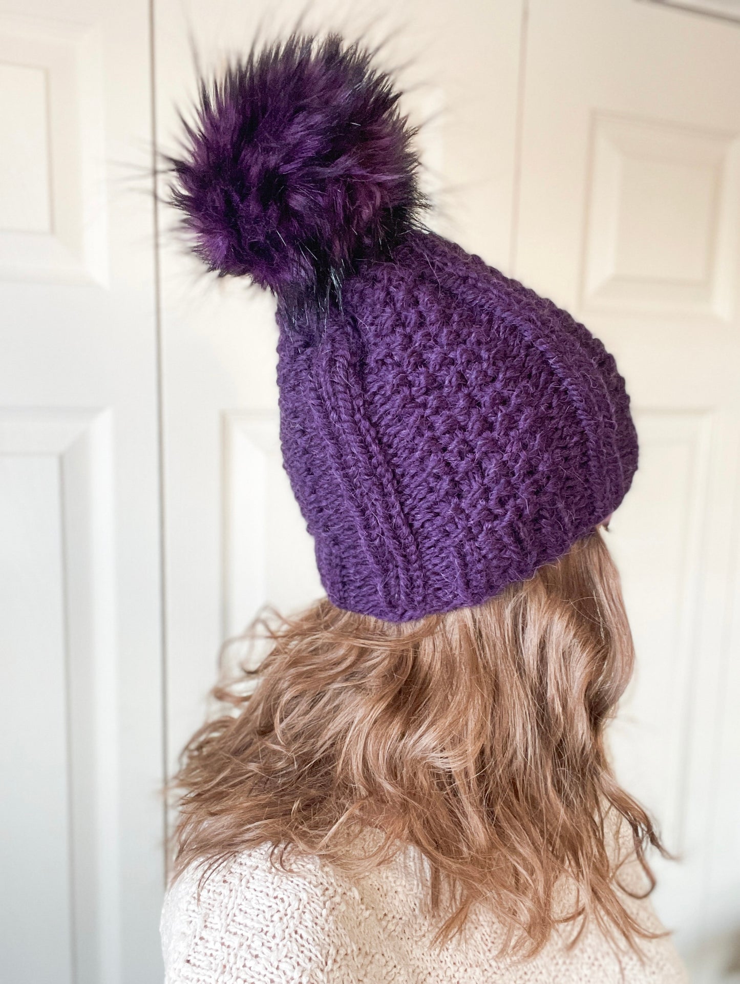 Ashley Beanie // Violet - Pick your pom, Winter Wears