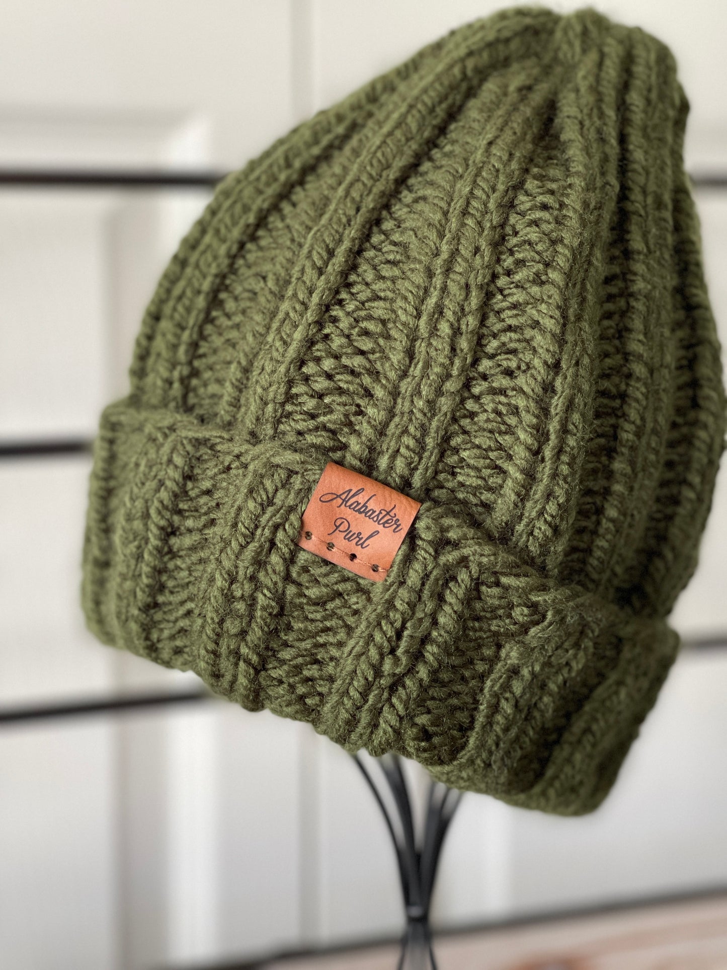 Stretchy Taylor Beanie // Olive Green - Pick your pom