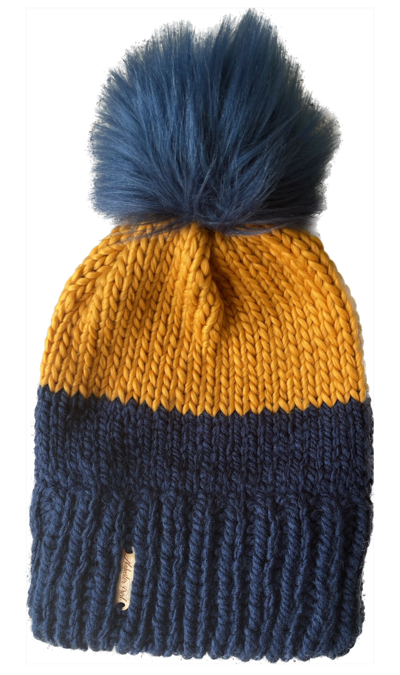 Color Block Beanie // Navy & Gold