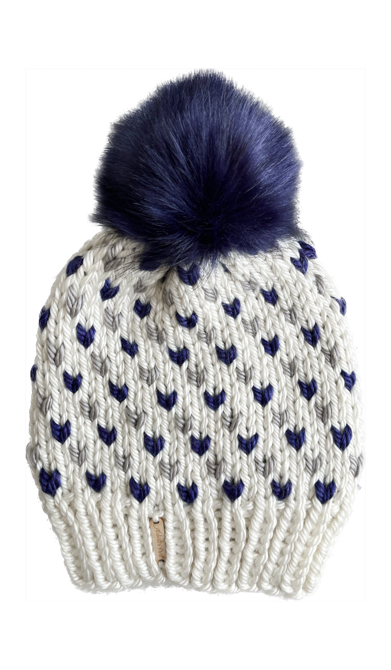 Wild Hearts Beanie // Cream, Gray and Navy