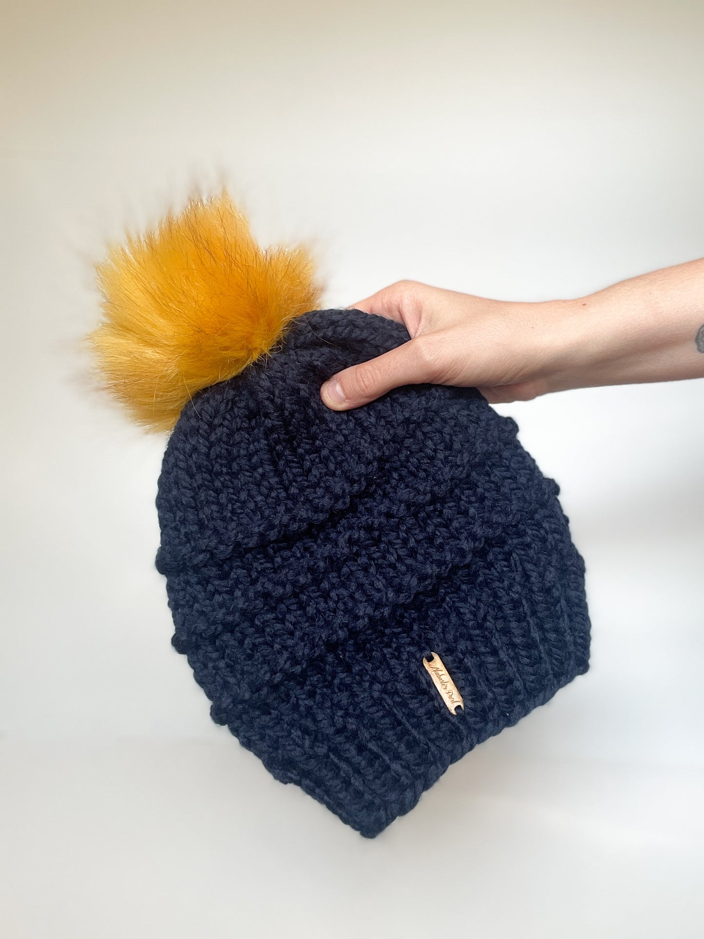 Slone Beanie // Navy Blue and Gold