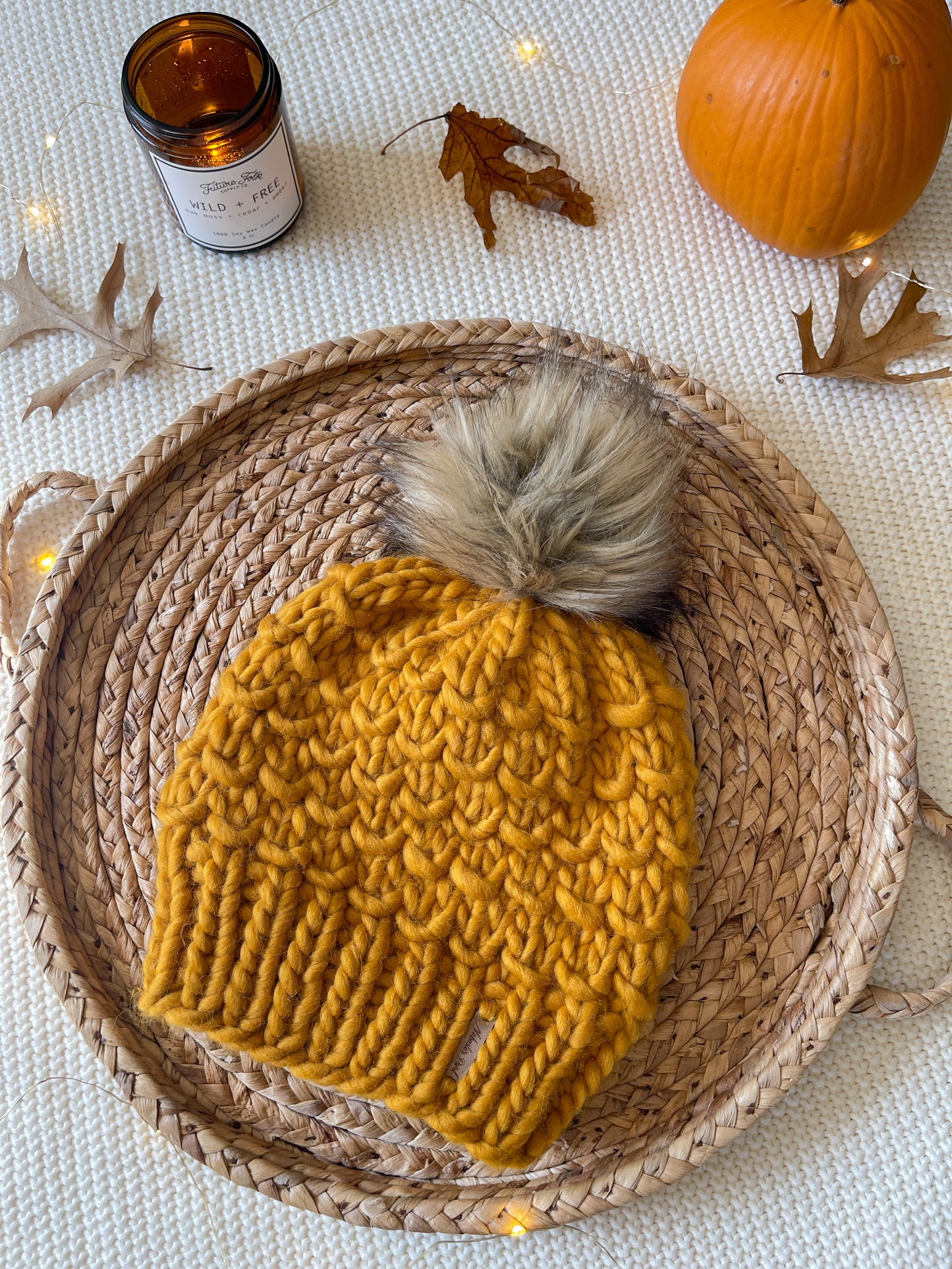 Bamboo Beanie // Gold - Pick your pom