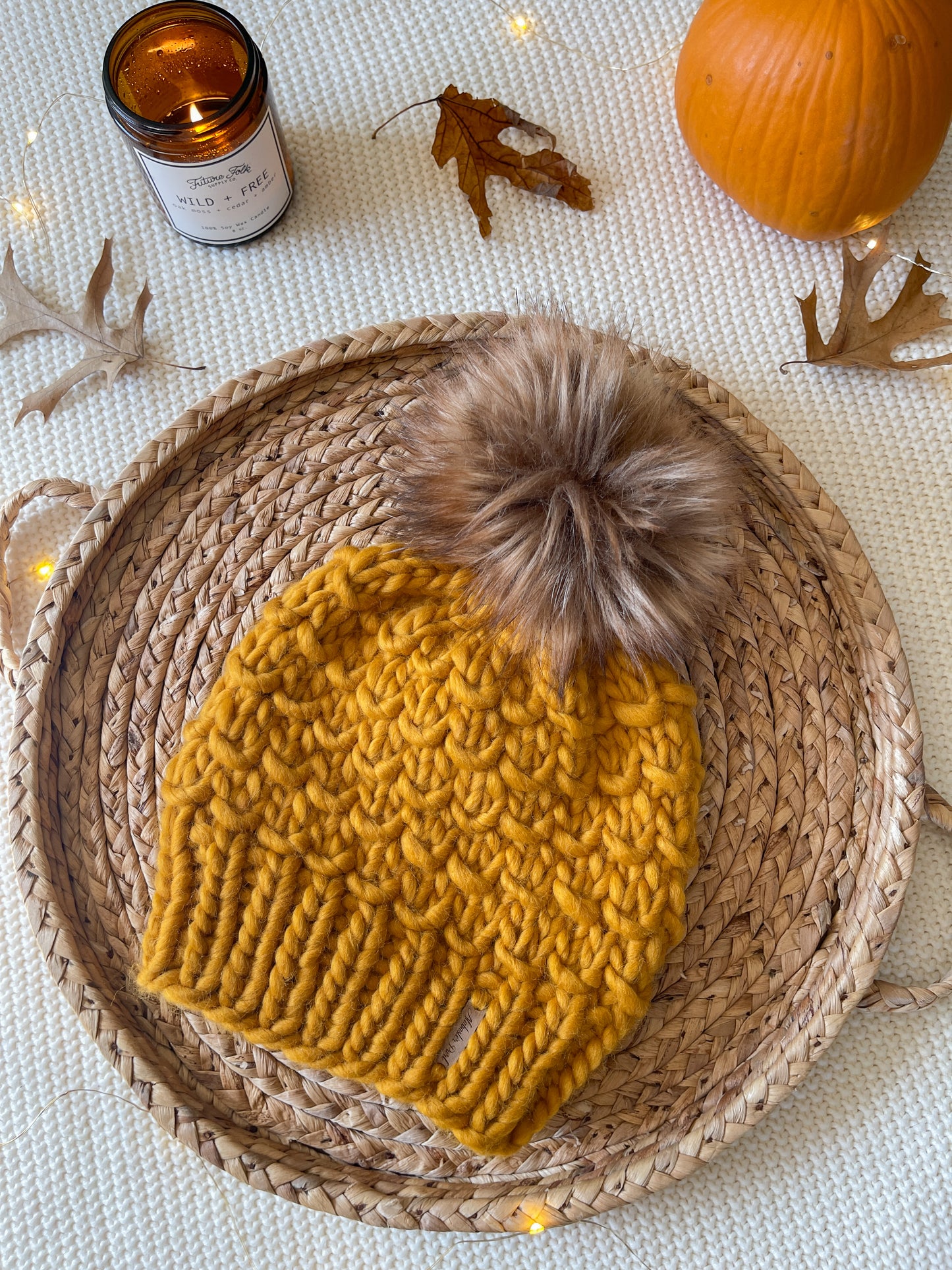 Bamboo Beanie // Gold - Pick your pom