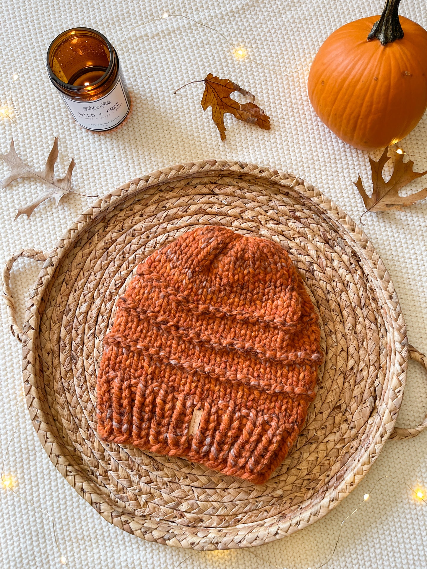 Slone Beanie // Fall Leaves - Pick your pom