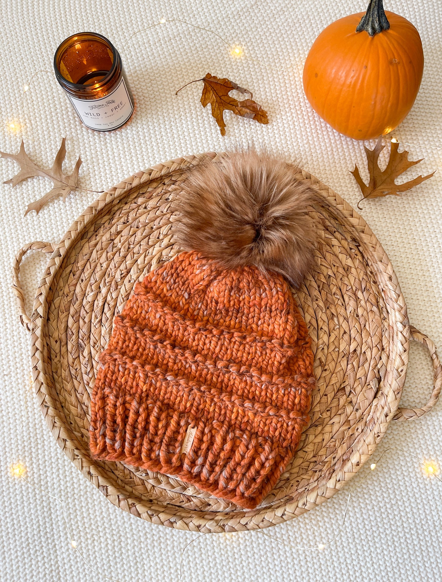 Slone Beanie // Fall Leaves - Pick your pom