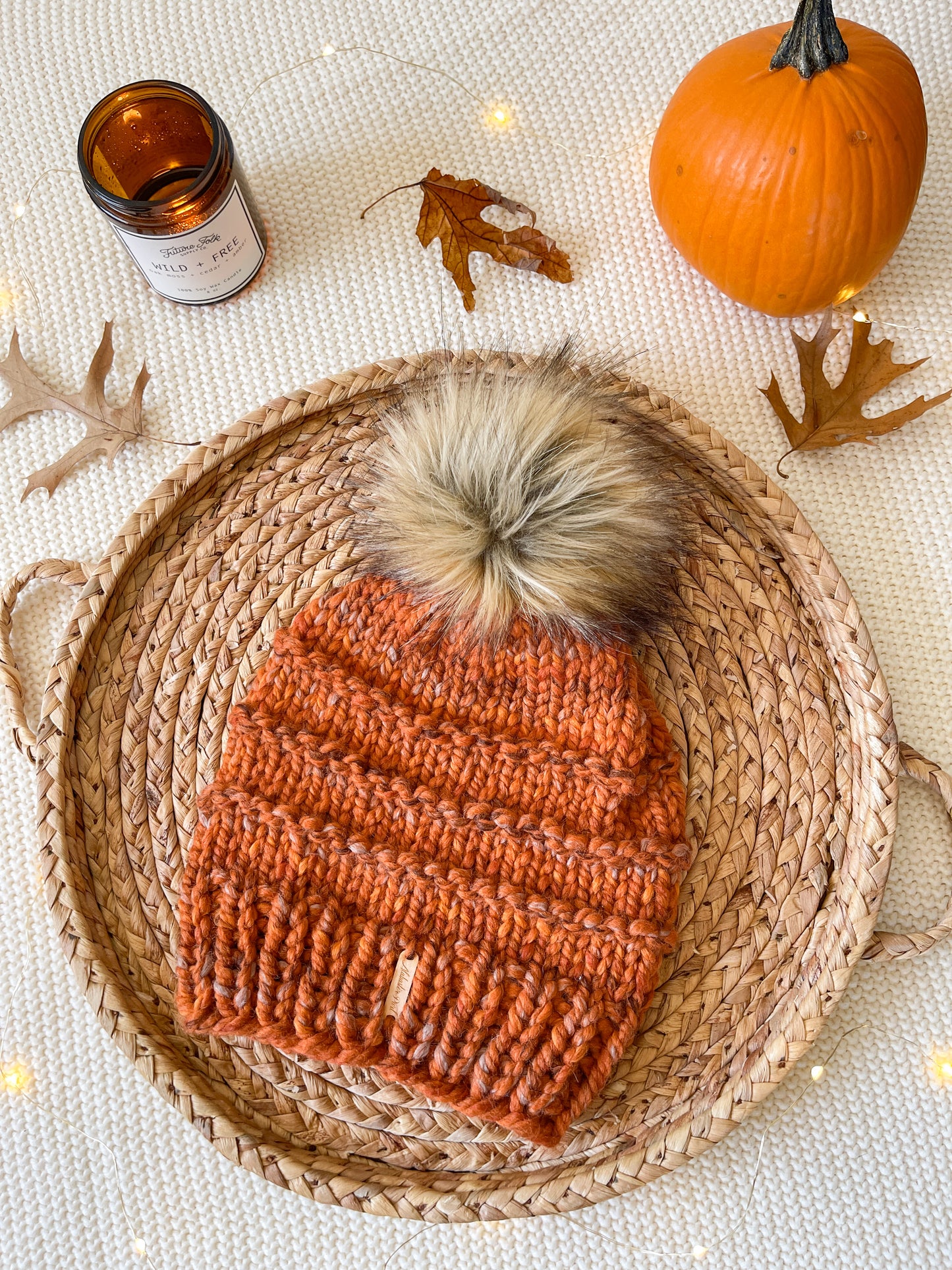 Slone Beanie // Fall Leaves - Pick your pom