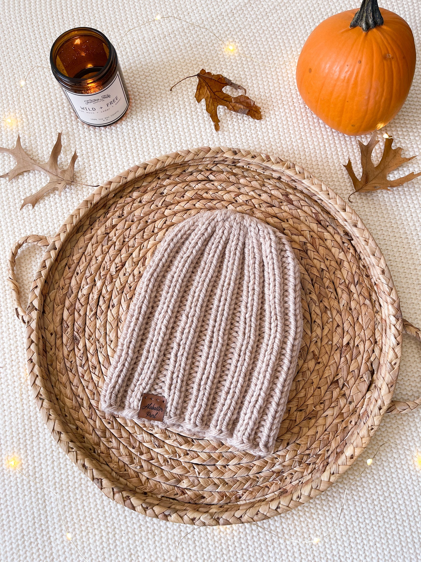 Stretchy Taylor Beanie // Sand - Pick your length - Pick your pom