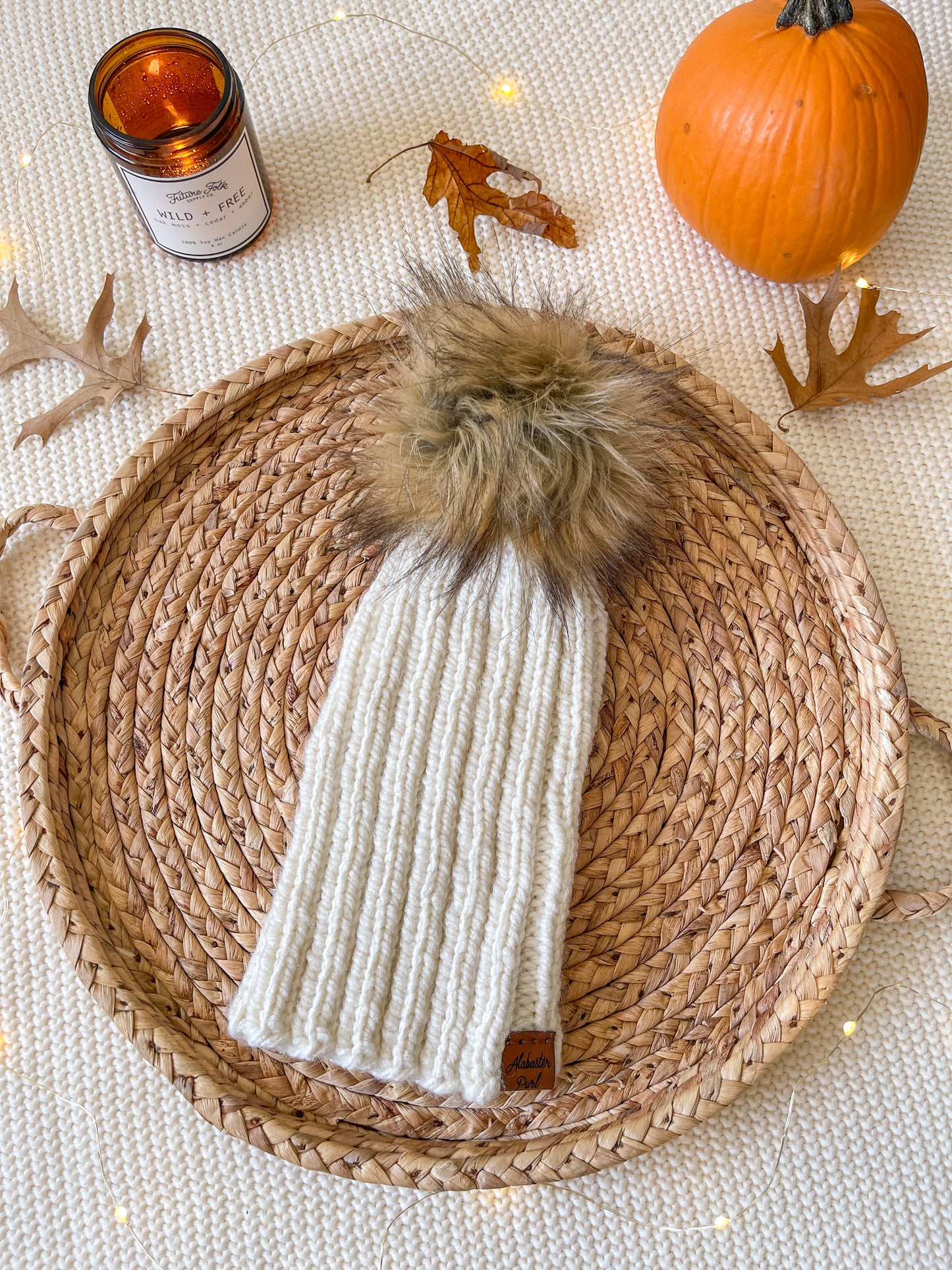 Stretchy Taylor Beanie // Cream - Pick your pom
