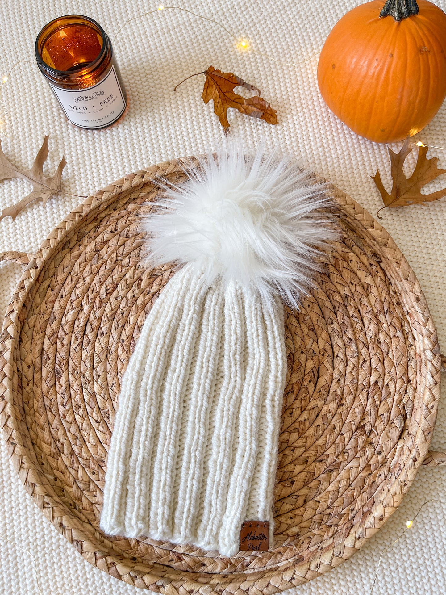 Stretchy Taylor Beanie // Cream - Pick your pom