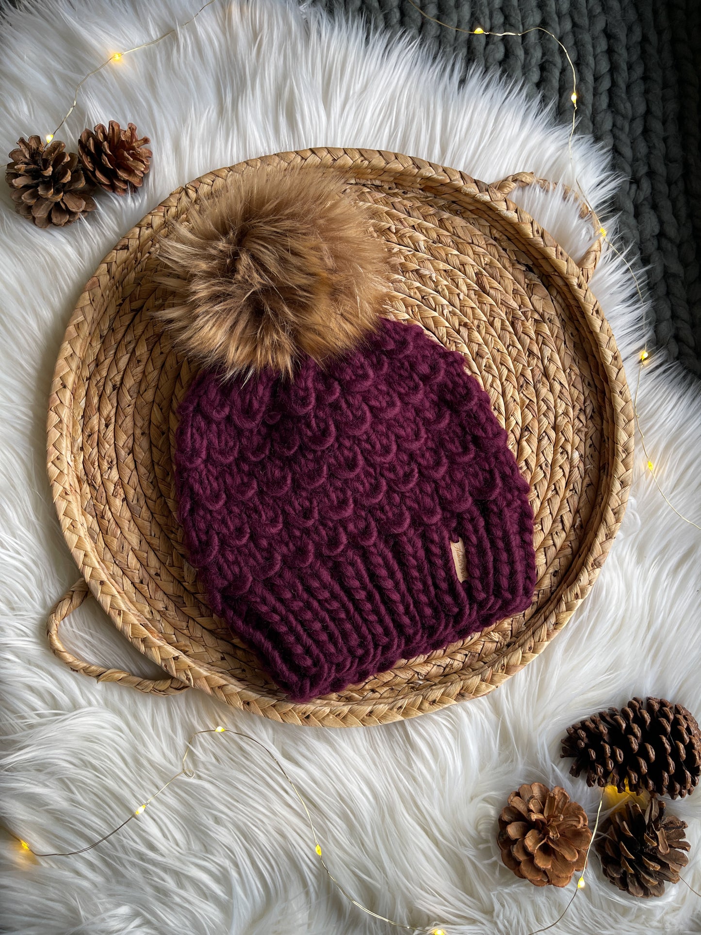 Bamboo Beanie // Merlot - Pick your pom, Winter Wears