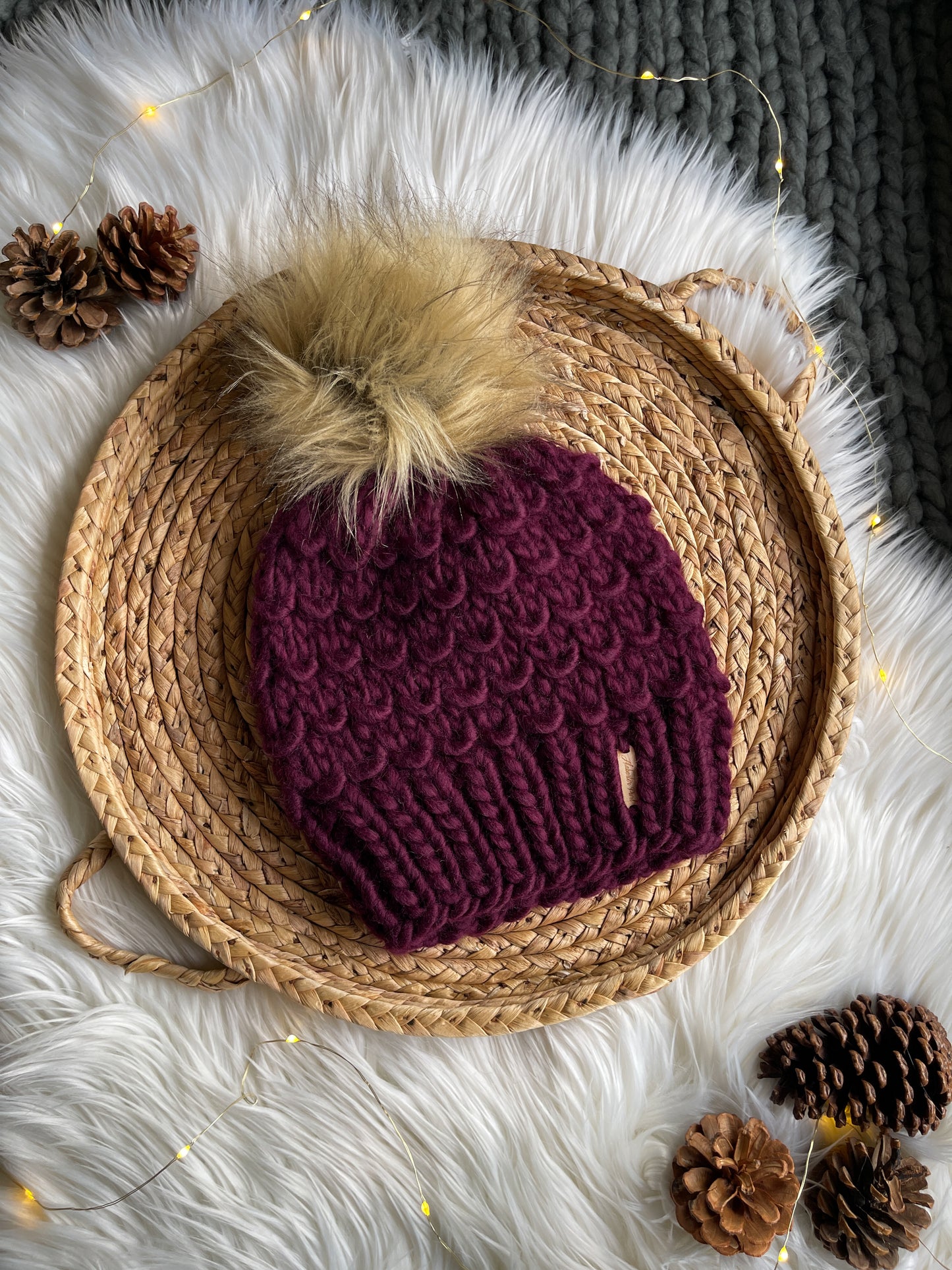 Bamboo Beanie // Merlot - Pick your pom, Winter Wears