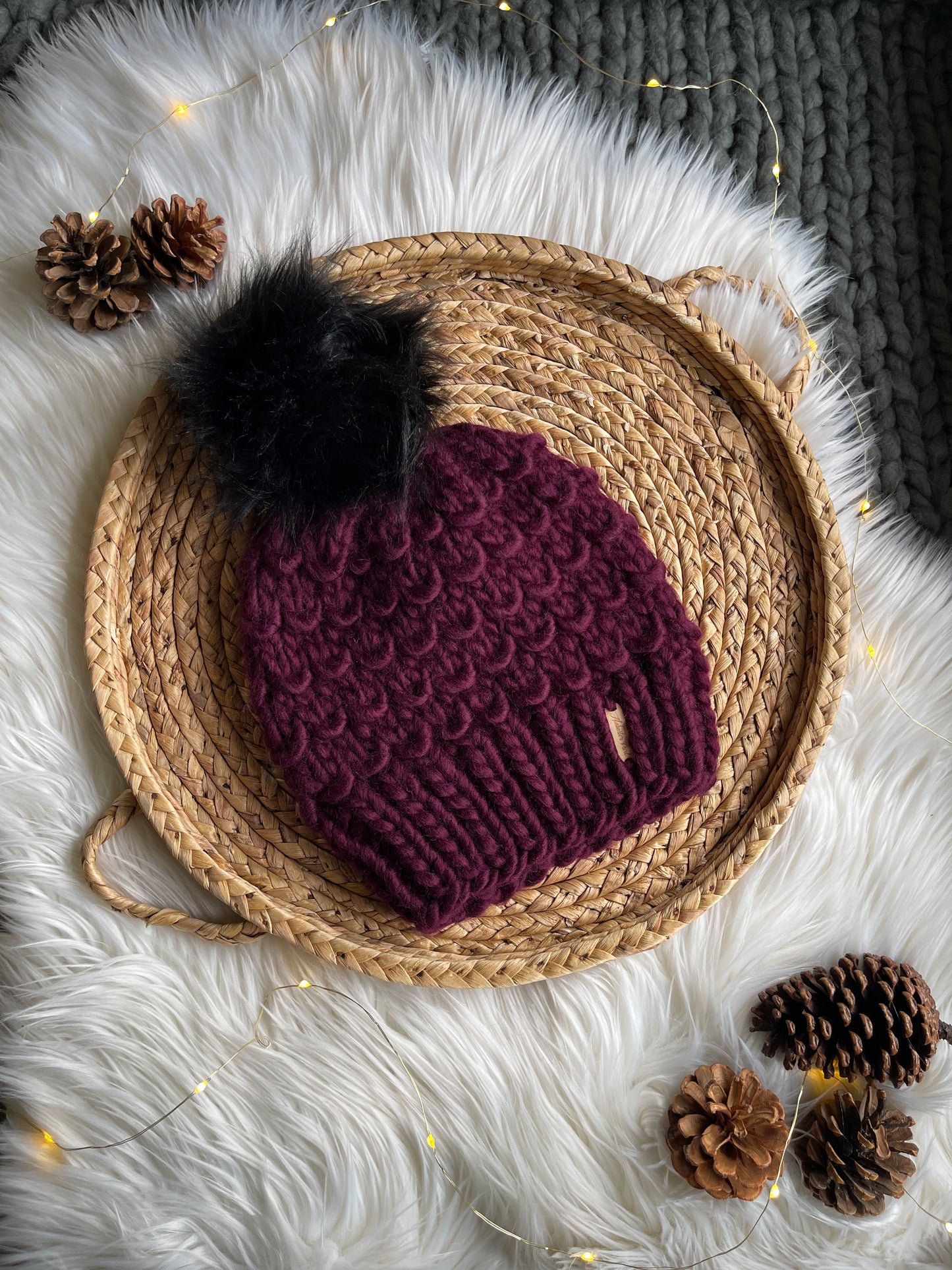 Bamboo Beanie // Merlot - Pick your pom, Winter Wears