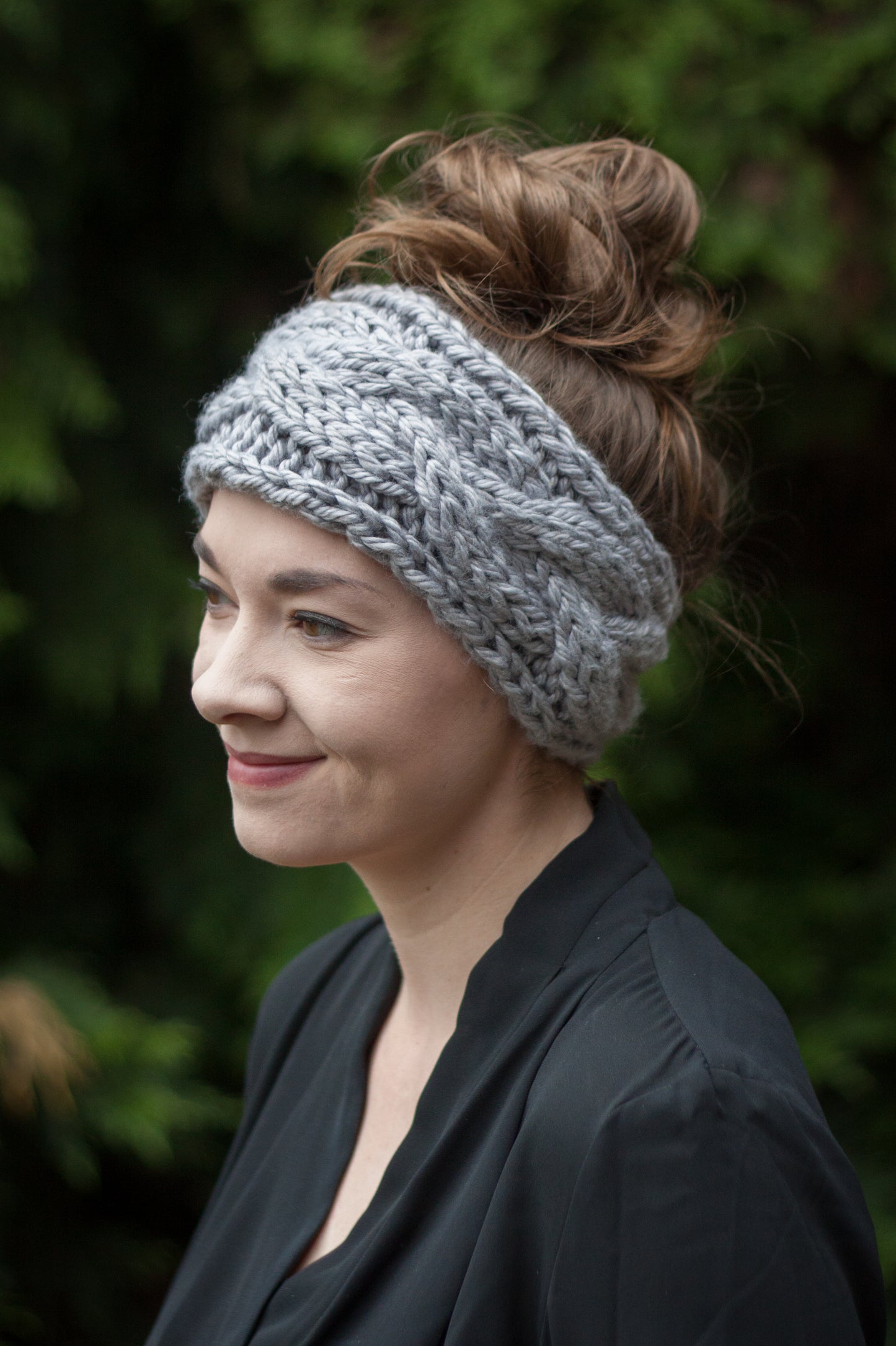 Braided Cable Headband // Gray