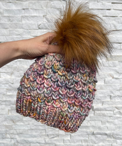 Bamboo Beanie //  She Was A Fairy - Merino Wool, pick your pom