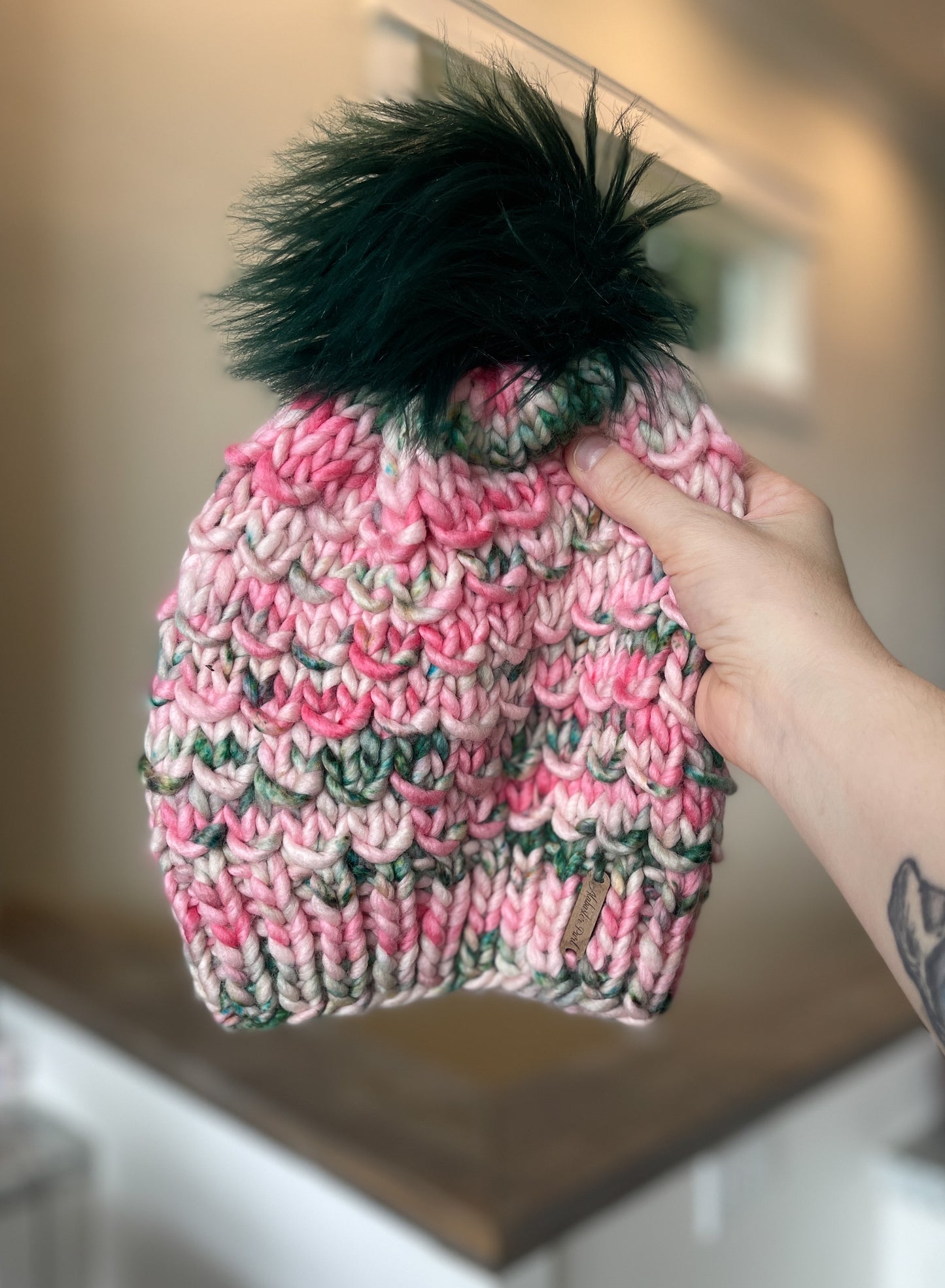 Bamboo Beanie // January Carnations - Merino Wool