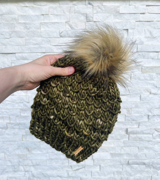 Bamboo Beanie // Olive Green - Merino Wool