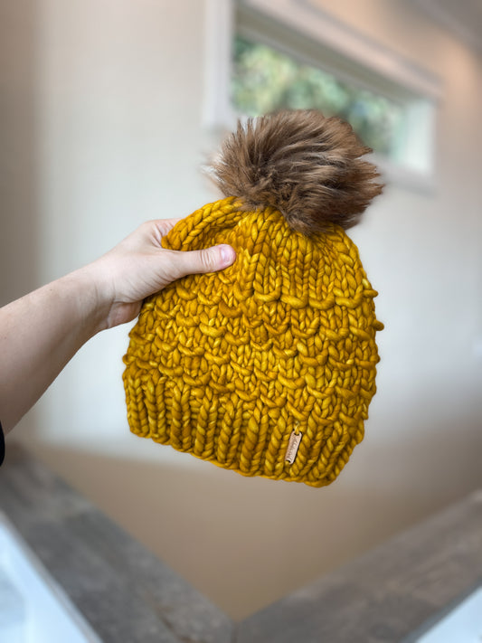 Bamboo Beanie //  Golden Yarrow - Merino Wool