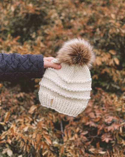 Slone Beanie // Cream - Pick your pom