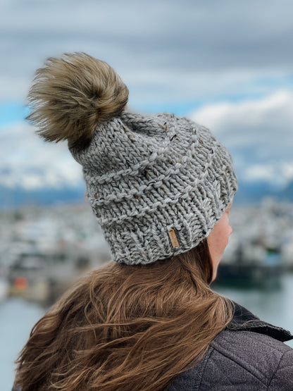 Slone Beanie // Gray Tweed - Pick your pom