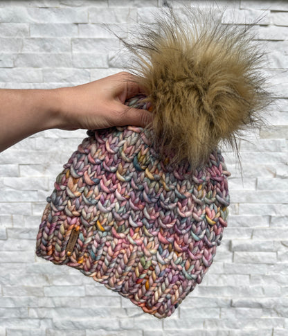 Bamboo Beanie //  She Was A Fairy - Merino Wool, pick your pom