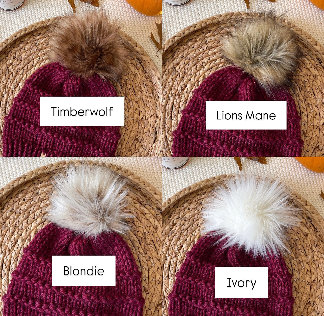 Slone Beanie // Maroon - Pick your pom