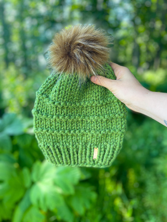 Slone Beanie // Spring Green  - Pick your pom