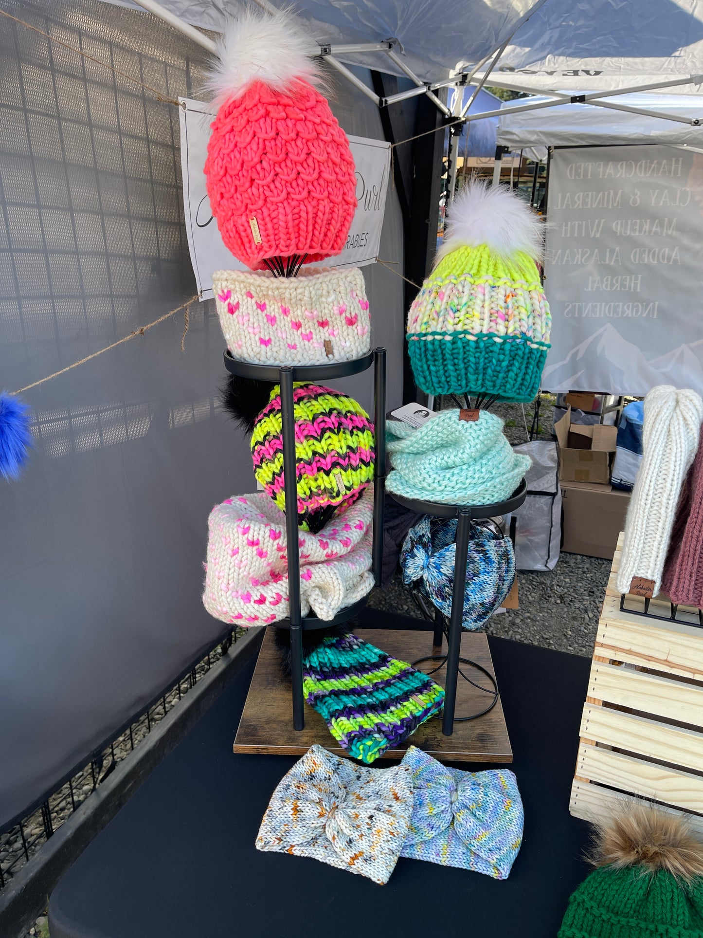 Color Block Beanie //  Teal, Neon Funfetti, Fluo - Merino Wool