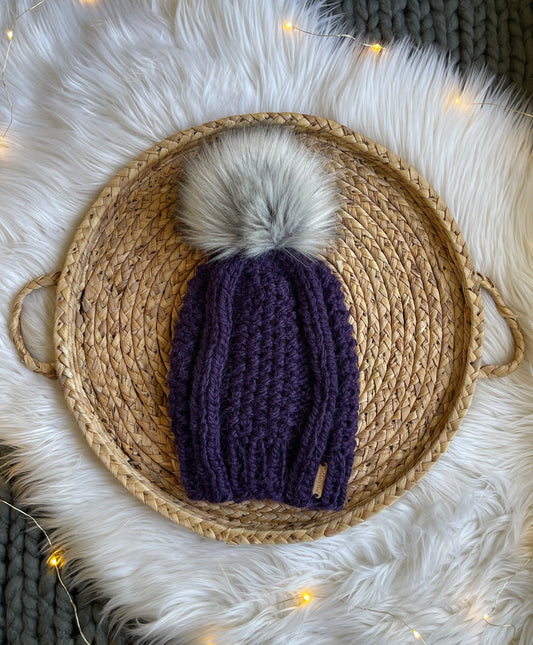 Ashley Beanie // Violet - Pick your pom, Winter Wears