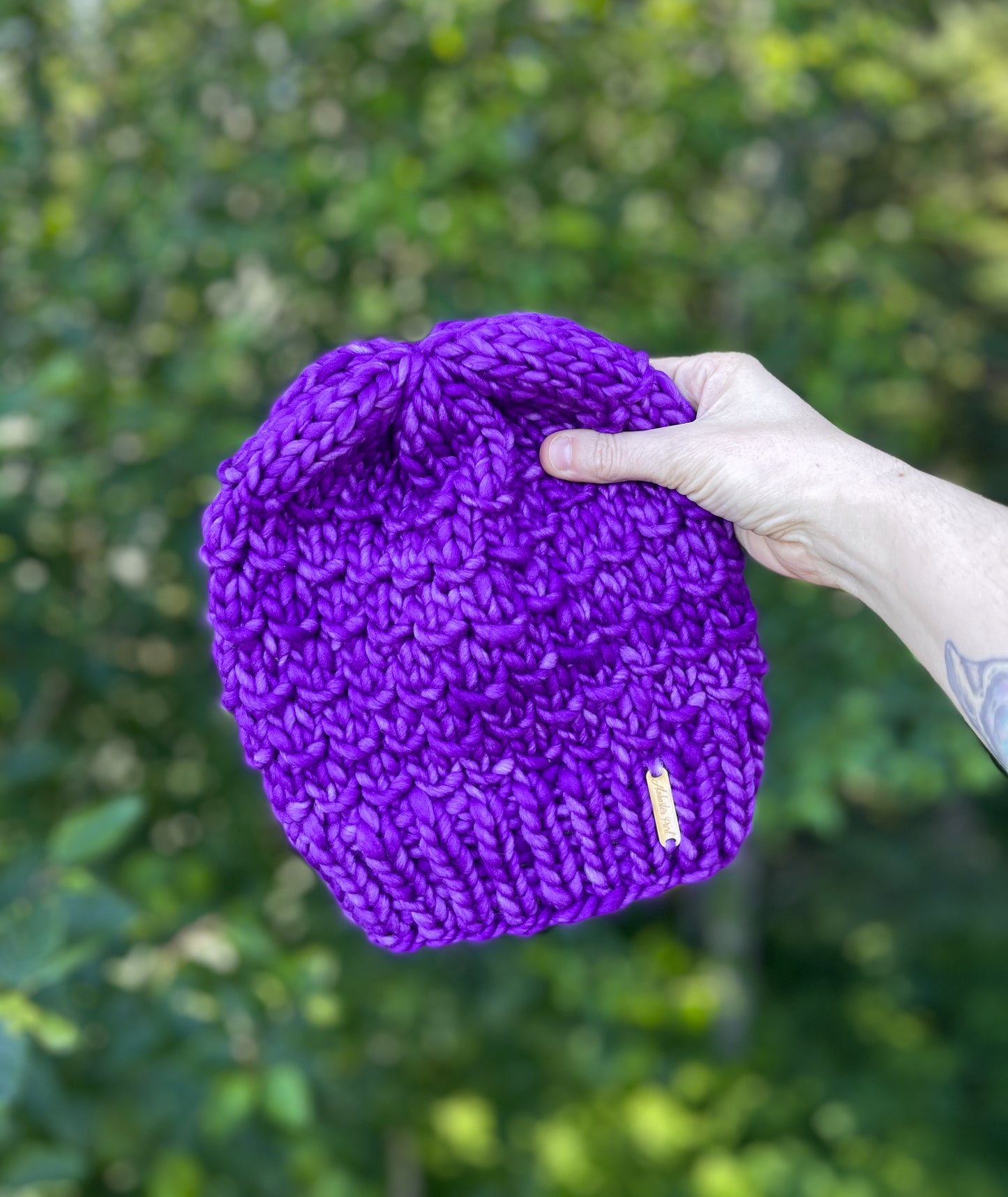 Bamboo Beanie //  Grape Hyacinth - Merino Wool