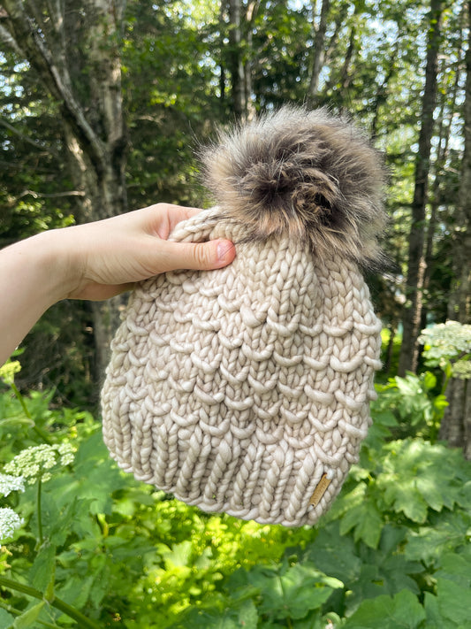 Bamboo Beanie //  Fog - Merino Wool