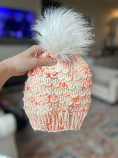 Bamboo Beanie // Marigold speckles - Merino Wool