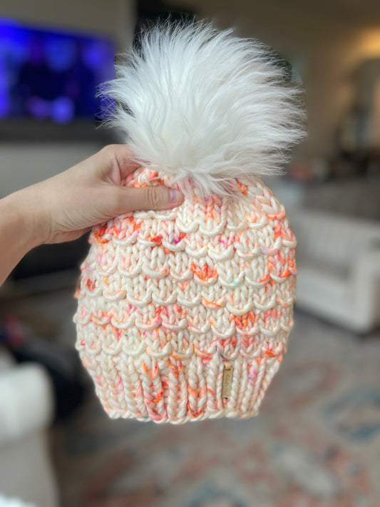 Bamboo Beanie // Marigold speckles - Merino Wool