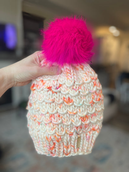 Bamboo Beanie // Marigold speckles - Merino Wool