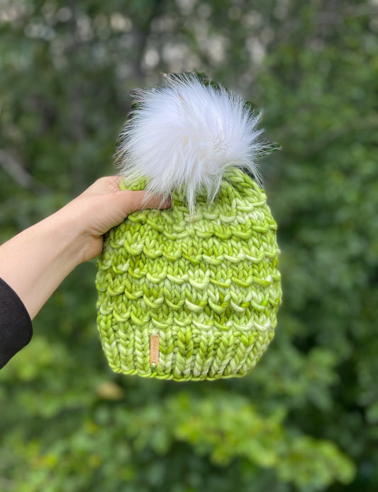 Bamboo Beanie //  Iced Matcha Latte - Merino Wool