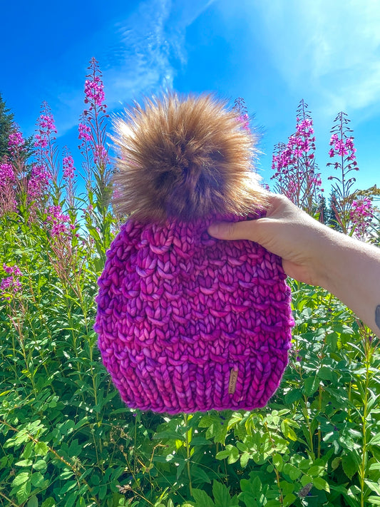 Bamboo Beanie //  Fireweed - Merino Wool