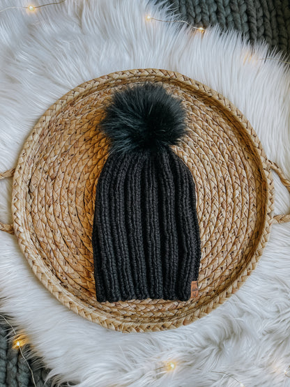 Stretchy Taylor Beanie // Black - Pick your pom