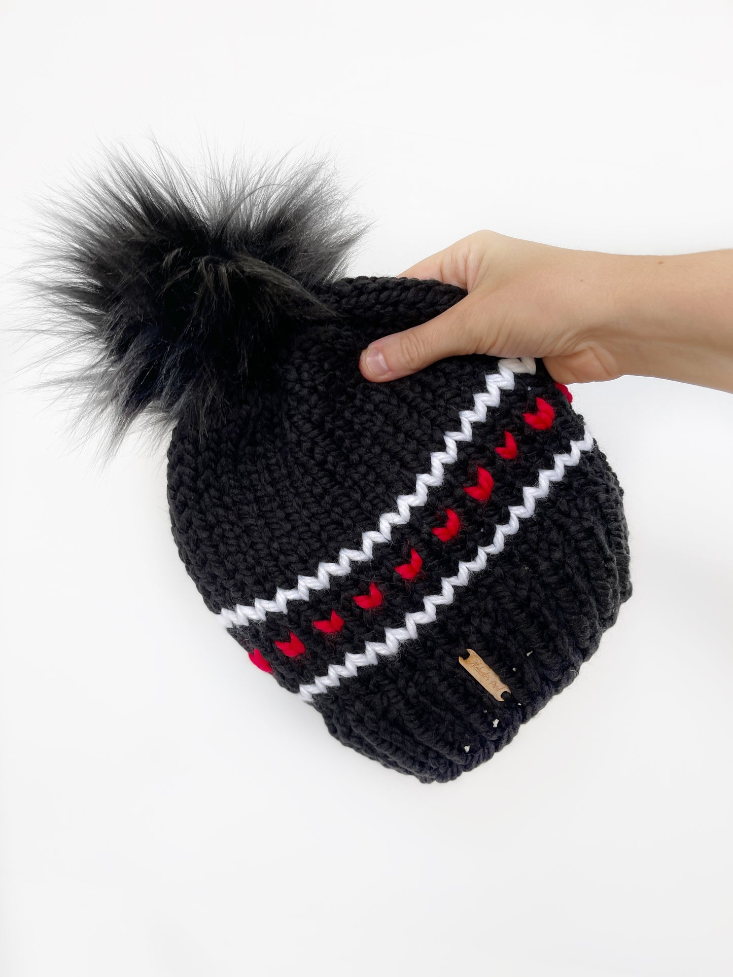 Hearts and Stripes Beanie // Black, Red and White - Texas Tech Beanie