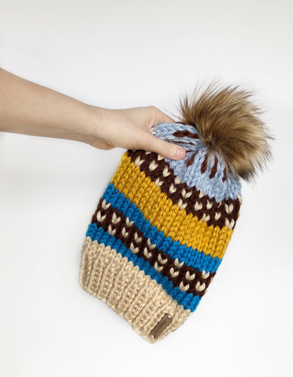 KNITTING PATTERN: Happy Scrappy Hat // Slouchy Beanie // Beginner Knitter