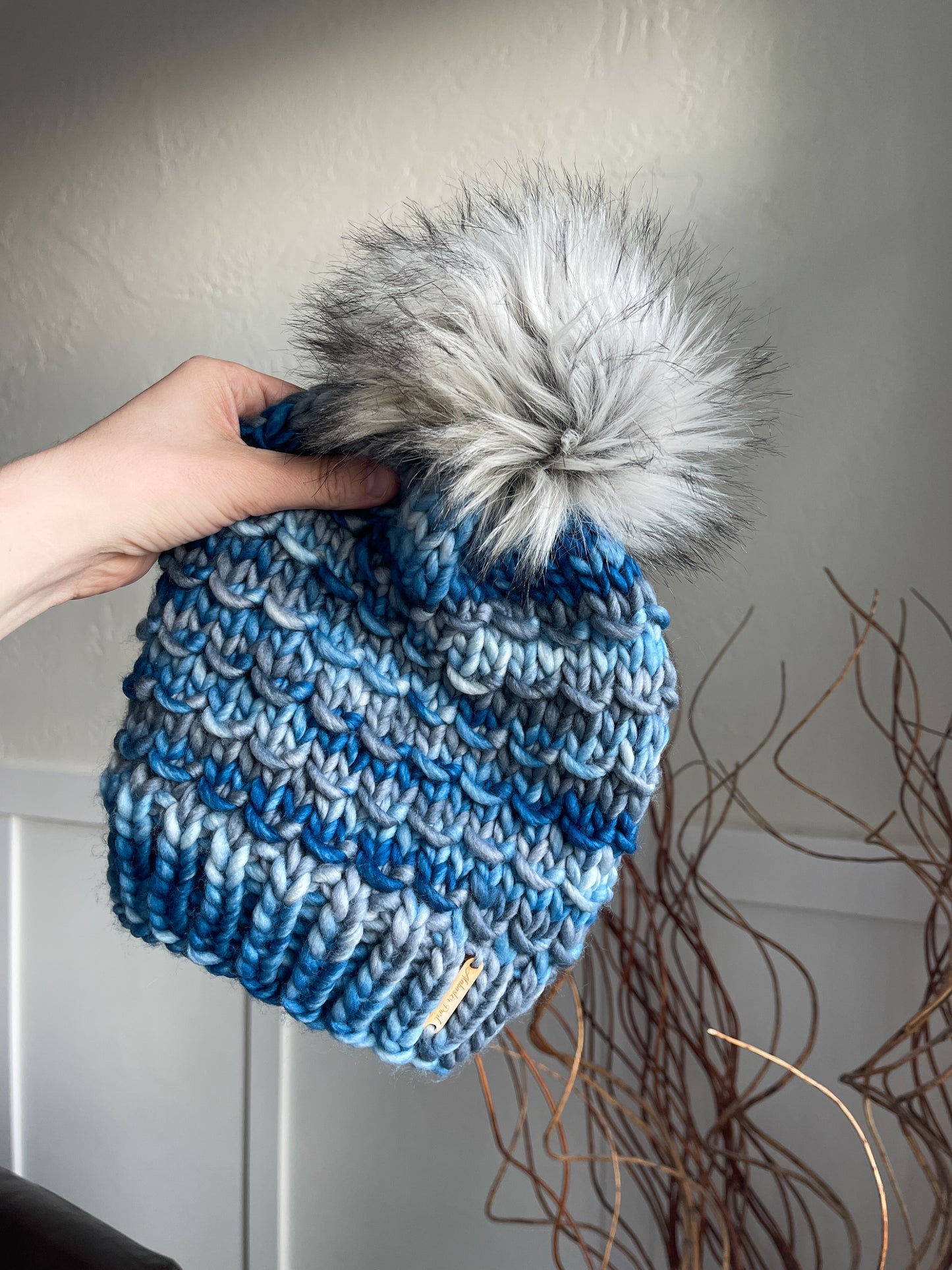 Bamboo Beanie //  Denim Dreams - Merino Wool