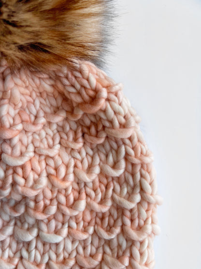 PRE ORDER: Bamboo Beanie // Peach Fuzz - Pantone Color of the Year // Pick Your Pom