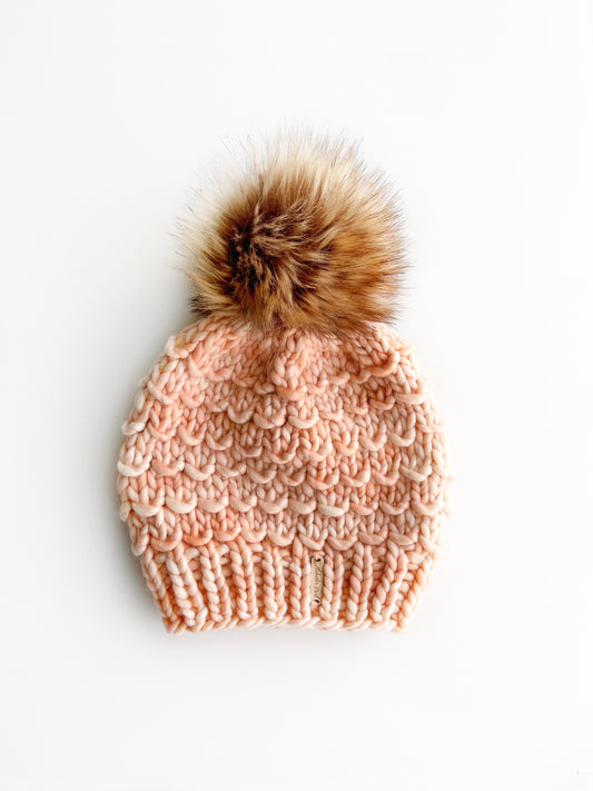 PRE ORDER: Bamboo Beanie // Peach Fuzz - Pantone Color of the Year // Pick Your Pom