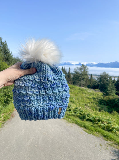 Bamboo Beanie //  Glacier - Merino Wool