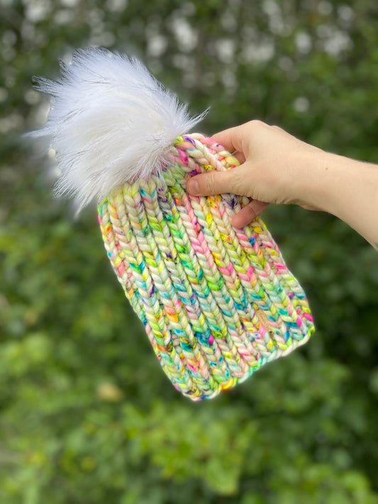 Taylor Beanie //  Neon Funfetti - Merino Wool