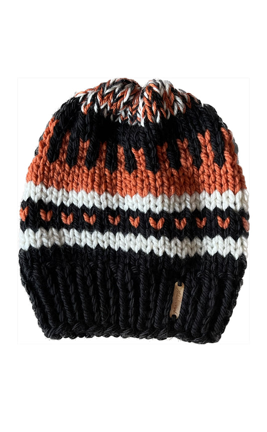 Triple Threat Toque // Black, Orange and White