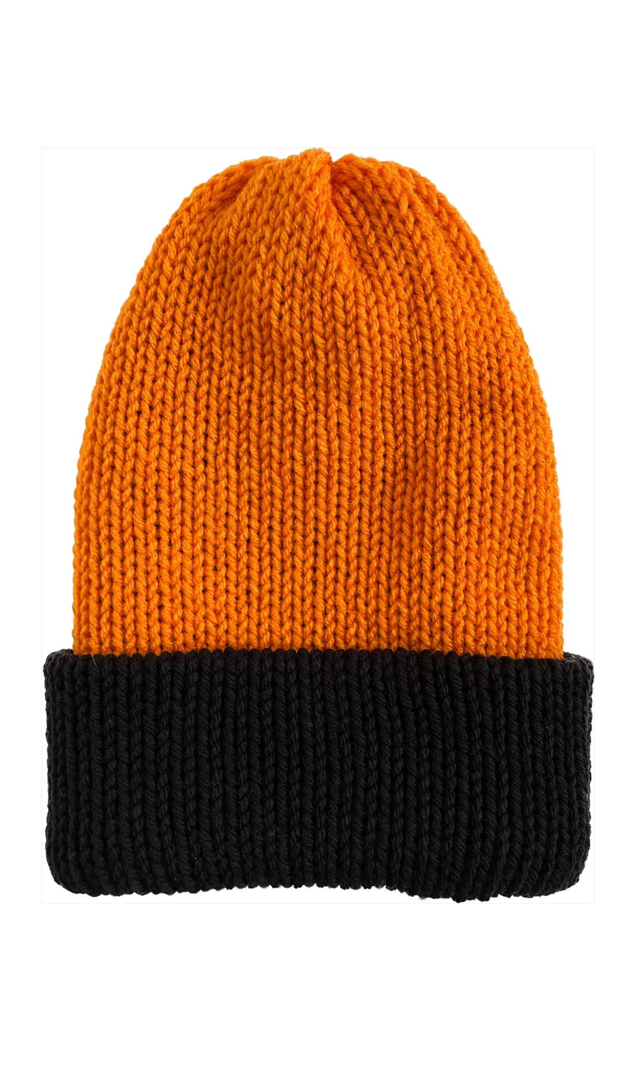 Charlie Beanie // Black and Orange - Pick your pom